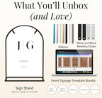 Arch Wedding Welcome Sign Stand with Holder - Elegant Metal Easel Display for Seating Chart, Reception Signs, Welcome Board - 30+ Customizable designs for Baby, Bridal Shower - Versatile Party Sign Holder - Image 2