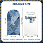 2 Pcs 7.2Ft/ 6 ft Blue Jean Baby Shower Decorations Blue Jean Baby is on The Way Arch Backdrop Cover for Denim Baby Shower Party Gender Reveal Birthday Party Photo - Image 2
