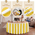 Sanwarm Table Skirt, 29" x 108", for Rectangular & Round Desk Boho Striped - Image 5
