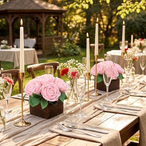 Pink Dining Table Centerpiece Set of 6, Pre-Made, Wooden Box - Image 6