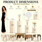 Cylinder Stands for Party 5Pcs Round Pedestal Stand Foldable Cardboard Columns Cylinder Tables for Parties Baby Shower Birthday Wedding Pillars Display Decoration (White,5PCS) - Image 3