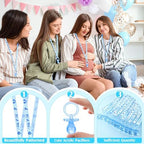 100 Pieces Baby Shower Pacifiers Necklace, Cute Acrylic Pacifier Necklaces for Chupones para Baby Shower Games Charm, Party Favors, Decorations DIY, Gender Reveal Table Scatter(Blue) - Image 2