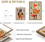 PORENY Woodland Animal Band Nursery Wall Art Set of 3, Fox Bear Giraffe Music Band Poster Print, Cute Forest Animal Kids Room Decor, Scandinavian Nursery Artwork for Playroom Wood Framed 16x24 Inch - Image 7