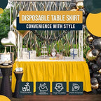 Exquisite Yellow Table Skirt 24 Pack - Disposable Plastic Table Skirts for Rectangle Tables 6ft 8ft & Round Tables - 29in x 14ft Self-Adhesive Strip - Birthday Wedding Gender Reveal Decor - Image 6
