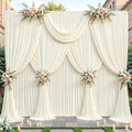 40ftx10ft Wrinkle Free Ivory Backdrop Curtain - 10 Feet Photography Backdrop Drapes, Silky Polyester Back Drop Cloth for Wedding Baby Shower Balloon Arch Background by Unknown