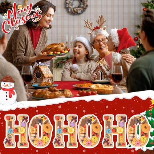 6PCS Bamboo Christmas Decorations Letters Charcuterie Board Box-(with 14 Balloons and Bow) HOHOHO Charcuterie Letters Fillable Food Christmas Party Supplies Table Decoration Food Tray Platter - Image 6