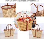 4 Set Bamboo Gift Basket Large Empty Bulk, Woven Basket for Gifts Empty - Image 5