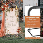 Wedding Welcome Sign Heavy Duty Black Easel Stand With 4 Leather Strap - Image 4