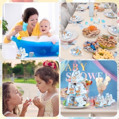 288 Pcs Baby Shower Favors Bear Lip Balm Soap Kit,Blue,Bear - Image 6