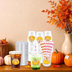 50 Pcs Fall Bow Pumpkin Plastic Party Cups, Thanksgiving Party Favor - Image 3