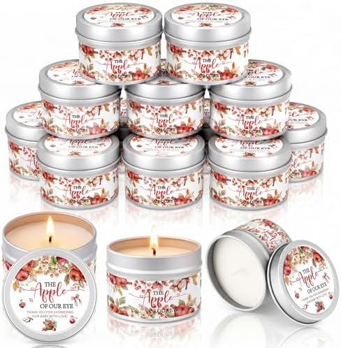 WILLBOND 12 Pcs The Apple of Our Eye Baby Shower Candle Favor Fruit Scented by Willbond+Technology+Limited
