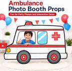 4.3ft Ambulance Cardboard Cutout Photo Booth Props Large Cardboard Plastic Standup Medical Theme Party Decorations for Nurse Appreciation Week Nursing School Graduation Doctor Retirement Events - Image 4