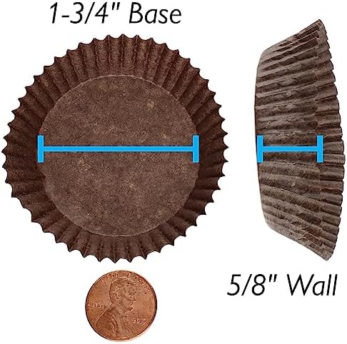 CybrTrayd No.601 Glassine Paper Approx. 2,500 Pieces – 1-3/4” Base, 5/8” Wall Candy Cups, Brown - Image 4