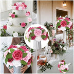 100 Pcs Artificial Rose Flowers, Gradient Pink - Image 6