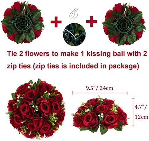 BLOSMON Wedding Flowers Centerpieces for Tables: 15 Rose Flowers, 10 Pcs - Image 3