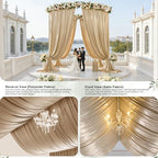10 Panels 5ft(W) x 20ft(L) Champagne Backdrop Curtain for Wedding Parties - Image 5