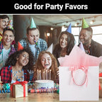 EUSOAR White Paper Bags, 50pcs 12.5"x4.5"x11" Heavy Duty Gift Paper Bags with Bow Ribbon Handle, Shopping Thank You Gift Treat Party Favor Paper Bags Bulk for Wedding Baby Shower Guests Bridal - Image 5