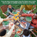 Funnymoom 400 Pcs Gingham Party Supplies for 50 Guests Dark Green and White Paper Plates and Napkins Knives Spoon Fork Cup Disposable Checkered Dinner Party Set Cutlery for Baby Shower Wedding Favor - Image 5