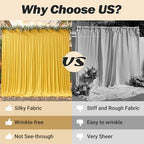 40ftx10ft Wrinkle Free Yellow Backdrop Curtain - 10 Feet Photography Backdrop Drapes, Silky Polyester Back Drop Cloth for Wedding Baby Shower Balloon Arch Background - Image 7
