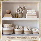 LemonRoad Set of 6 Cotton Rope Storage Baskets for Shelves (3 Sizes) - Image 6