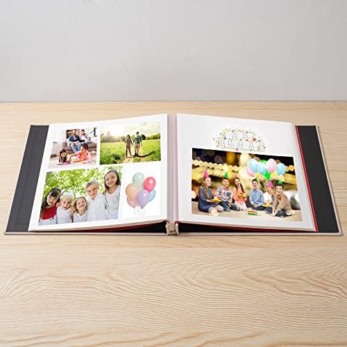 Large Photo Album Self Adhesive 4x6 8x10 10x12 13"x12.8" Magnetic Scrapbook 12.6"x11" 60 Sticky Pages Linen Cover Beige DIY Photo Album with A Metallic Pen and DIY Stickers - Image 2