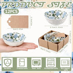 SiliFine 24 Pcs Hydrangea Party Favors for Guests Small Ceramic Bowl Bulk Gifts Set 3.3 Inch Floral Design Mini Dipping Sauce Dish with Card Box for Bridal Pooja Baby Shower Birthday Guest Gift - Image 2