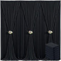 6 Panels Black Backdrop Curtain for Parties Black Wrinkle Free 30ft x 10ft Backdrop Drapes for Birthday Party Wedding Photo Photography Polyester Fabric Background Decoration by Suppromo