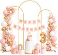 GRENTY Wedding Arch Backdrop Stand Set of 3, 7.2FT, 6.6FT & 6FT Gold Metal Balloon Arch Frame for Flowers, Wedding Ceremony, Birthday, Baby Shower and Party Decor by Grenty