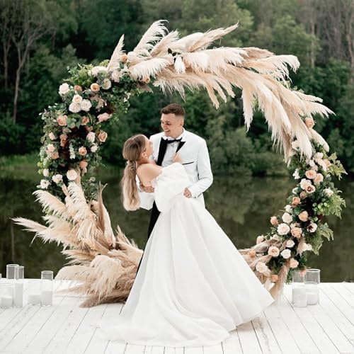 IDAODAN 6.9ft Round Backdrop Stand Circle Arch Frame, Golden Metal Balloon Arch Stand Kit for Wedding Birthday, Balloon Ring Base & Photo Backdrop Decor - Image 4