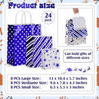 Humyoun 24 Pack Christmas Paper Gift Bags Bulk Assorted Sizes, White,Blue - Image 2