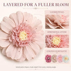8 Pcs 31.5", 20" Pinky Giant Paper Flower Boho Large Tissue Paper Flower for Wall Big Pink Pom Pom Floral Decorations for Wall Wedding Bridal Shower Baby Shower Tea Party Nursery Birthday Decor - Image 5