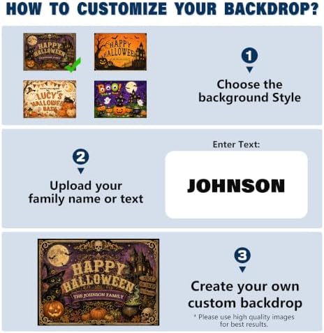 Custom Halloween Backdrop 8x6 Ft, Personalized Halloween Decoration Banner - Image 2