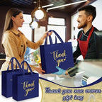 Sweetude 30 Thank You Non Woven Gift Bag, 11 x 12 x 5 Inch, Navy Blue - Image 6