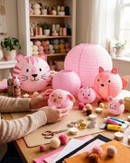 Treela 48 Pcs Paper Lanterns Party Decorations Round, Pink - Image 2