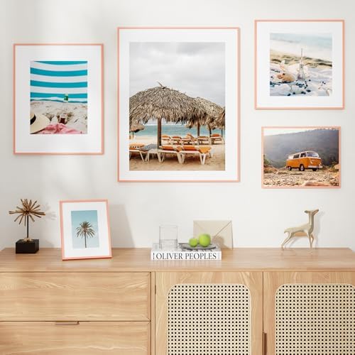 11x17 Metal Picture Frame for Wall With Mat for 8x12, 11''x17'' Aluminum Photo Frames With Tempered Glass for Home Decor, Minimalist Modern Poster Frame Horizontal And Vertical Formats, Rose Gold - Image 3