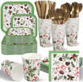 350 Pcs Christmas Paper Plates and Napkins Set Disposable Serve 50 by Suttmin