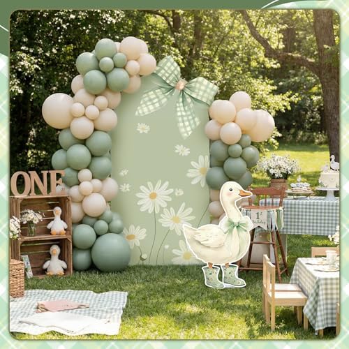 Novabright 2 Pcs One Silly Goose Party Decoration Sage Green Bow 5ft/2.5ft - Image 4