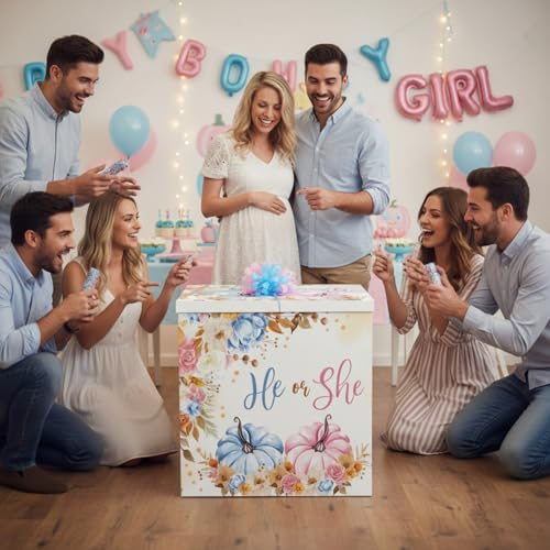 AmazingSpark 28in Giant Gender Reveal Gift Box Kit, Pumpkin - Image 4