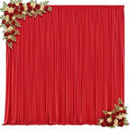 20x10ft Red Backdrop Curtain for Parties Wrinkle Free Fabric Backdrop Curtain Birthday Party Photo Backdrop Drapes for Wedding Baby Shower Bridal Shower Photography Back Drop 4 Panels 5x10FT - Image 2