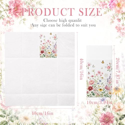 Wildflower Linen Feel Pocket Napkins for Wedding Party Cocktail Decor - Image 5