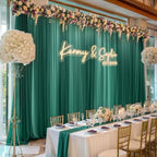 10ft x 10ft Emerald Green Backdrop Curtains, Wrinkle-Free Sheer Chiffon Fabric Photo Backdrop Drapes for Wedding Arch Party Ceremony Photography Decoration - Image 3