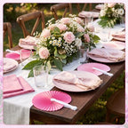 Mifoci 60 Pcs Pink 24 Pcs Round Paper Folding Fans Bulk for Party - Image 4
