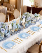 YOUBET 175PCS Clear Blue Scalloped Plastic Plates for Party Wedding - Image 3