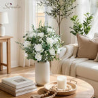Serwalin 120 Pcs Mixed Eucalyptus Greenery Stems, White Roses, Babys Breath - Image 5