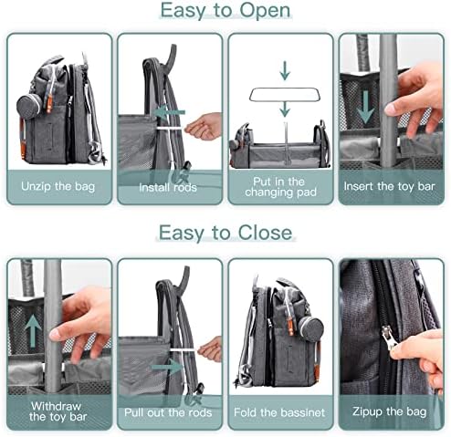ISMGN Diaper Bag Backpack with Changing Station, Baby Bag for Mom, DeepGrey - Image 4
