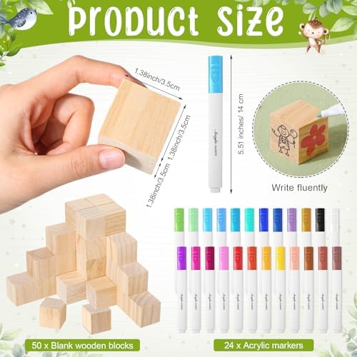 Tatuo 75 Pcs Baby Shower Party Block Games Sign to Decorate,Woodland - Image 3
