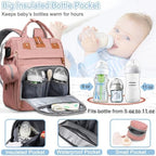 SHITIESHOU Diaper Bag Backpack Baby Bag for Mom Dad with Changing Pad, 19 Pockets, Large Waterproof Travel Baby Girl Boy Toddle Diaper Bag with Insulated Pocket, Baby Shower Gifts, Pink - Image 2