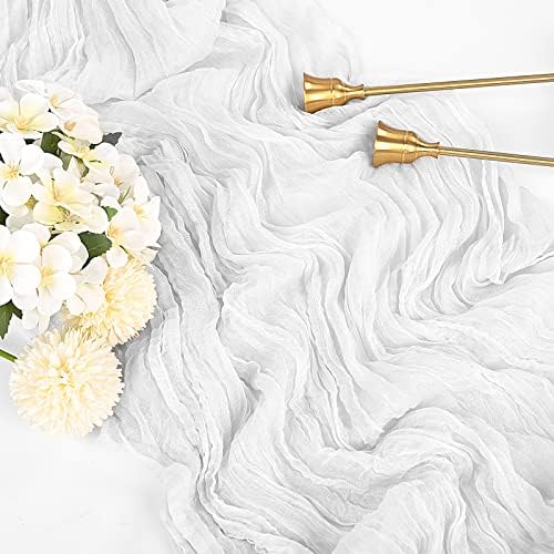 10 Pack Cheesecloth Table Runner 35 x 120 Inch, White - Image 4