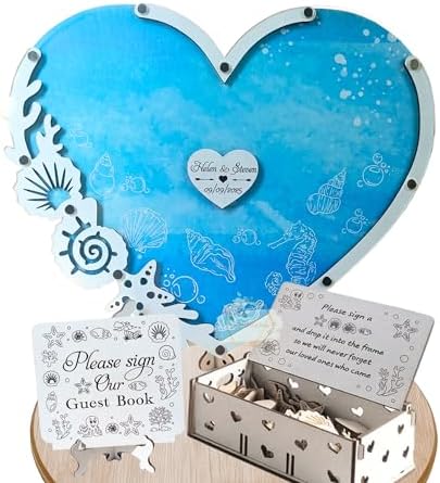 Beach Wedding Guest Book Alternative, Heart Drop Box Frame Nautical Decor by GIFTSH0PBYHELEN