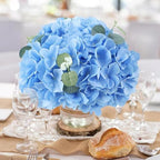 AVIVIHO 105pcs Blue Fake Flowers Hydrangea Artificial Flowers Bulk (Not Squished, No Steaming Need) Silk Flowers with Stems for Wedding Decor,Home,Baby Shower,Table Centerpieces Decoration - Image 2